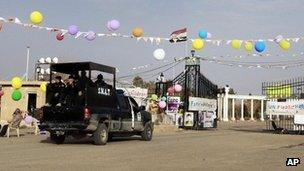 Iraqi security forces enter main gate of Camp Ashraf (Feb 2012)
