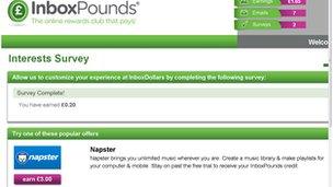 Screen saver of InboxPounds website