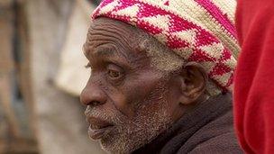 Old man in Kihoto camp, Kenya