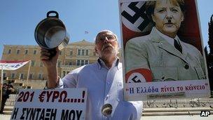 Athens anti-Merkel protester