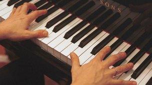 Playing piano