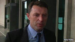 Madeleine McCann's father Gerry outside a court in Lisbon