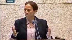 Ruth Calderon during her maiden speech to the Knesset