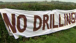 Anti-fracking banner