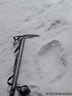 Suspected yeti footprints in Nepal