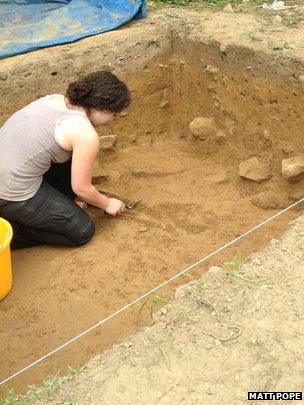 Digging for archaeological remains