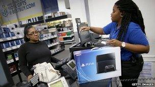 A customer buying PS4 console