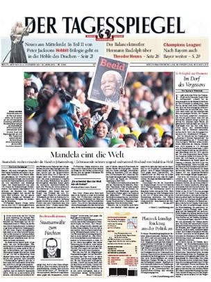 Front page of Der Tagesspiegel