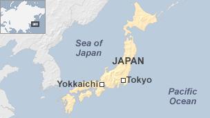 Map showing the location of Yokkaichi