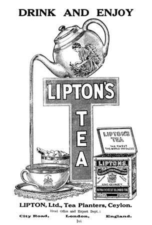 Lipton's tea advertisement from the original guidebook