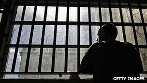 a young person behind bars