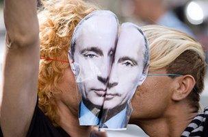 Gay rights protest in Russia