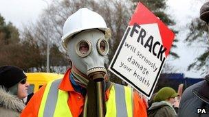 Anti-fracking protester