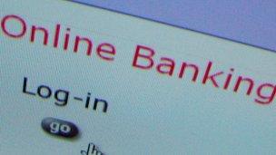 Online bank login screen