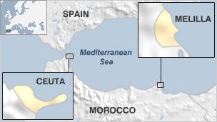 Ceuta/Melilla map