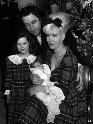 Bob Geldof and Paula Yates with children Fifi Trixiebelle, five, and new baby Peaches