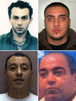 (Clockwise top left to bottom right) Timur Mehmet, Costas Sampson, Hasan Akarcay, Mehmet Salih