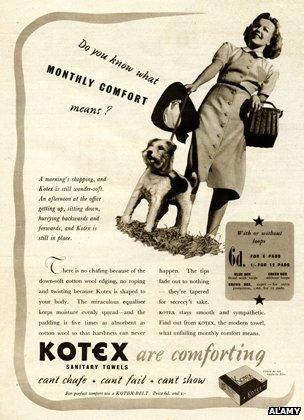 Kotex ad from 1930s
