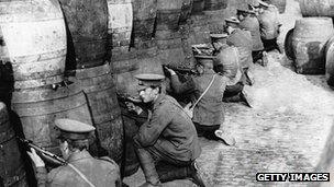 British troops in Dublin during the 1916 Easter Rising