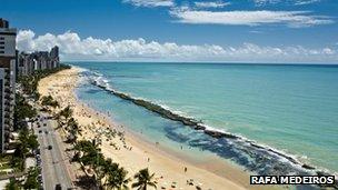 Beach view of Recife, Brazil