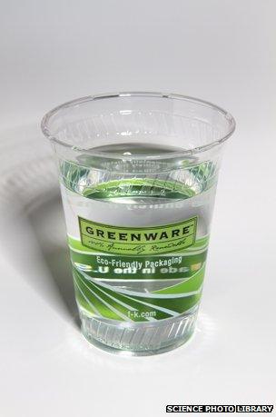 Cup made from bioplastic