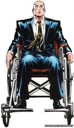 Professor X sitting in his wheelchair