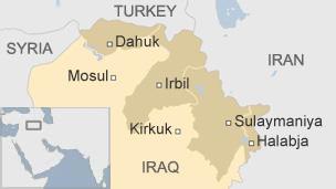 Map of Iraqi Kurdistan