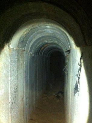 A tunnel discovered by the Israeli army in October 2013