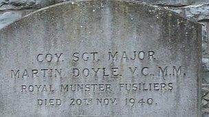 Martin Doyle's headstone in the British military cemetery in Grangegorman, Dublin