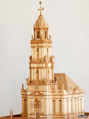 A scale model of the church