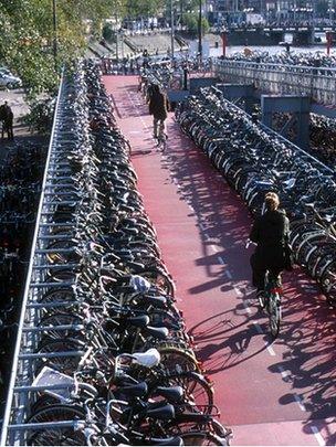 Bicycle park, Amsterdam (Image: BBC)