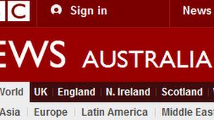 BBC News Australia index