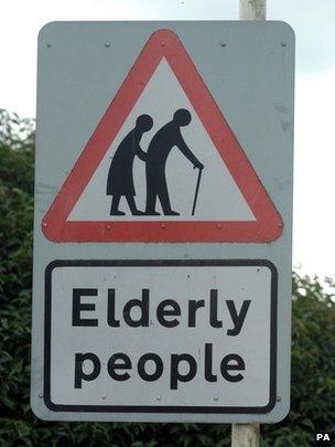 Elderly people sign