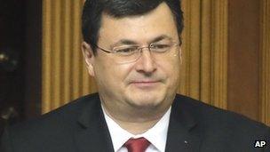 Ukraine's newly-appointed Health Minister Alexander Kvitashvili, a Georgian national, in parliament in Kiev, 2 Dec 2014