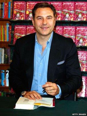 David Walliams with his latest book Awful Auntie