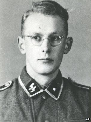 Oskar Groening as a young man in an SS uniform