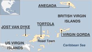 Map of the British Virgin Islands