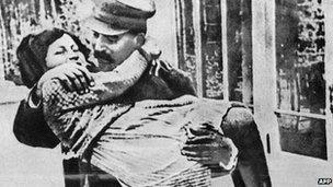 Stalin with his daughter Svetlana in a undated photo