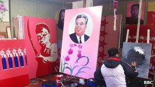 Kim Il-sung billboard, drawn by Sunmu