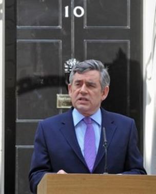 Gordon Brown outside No 10 in May 2010