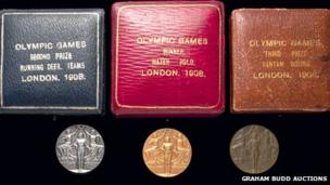 Olympic Medals From 1908 London Games Auctioned Bbc News - 