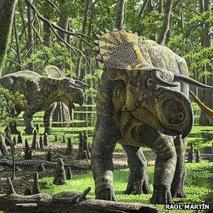 Впечатление художника от Nasutoceratops titusi