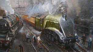 In Pictures: David Noble's railway paintings go on show - BBC News