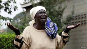 Mary Italo mourns the death of her son, Nairobi, 25 September 2013
