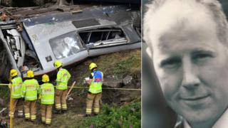 Crash scene and Brett McCullough