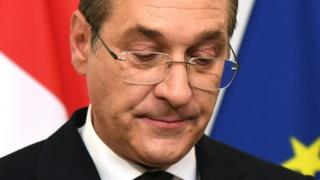 Austria’s Heinz-Christian Strache gives a press conference in Vienna, 18 May 2019