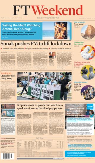 FT front page 23 May