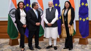 नरेंद्र मोदी के साथ माडी शर्मा और प्रतिनिधिमंडल में शामिल लोग