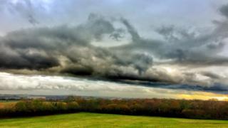 A moody view from Shotover looking South towards Didcot