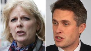 Conservative MP Anna Soubry and Defence Secretary Gavin Williamson